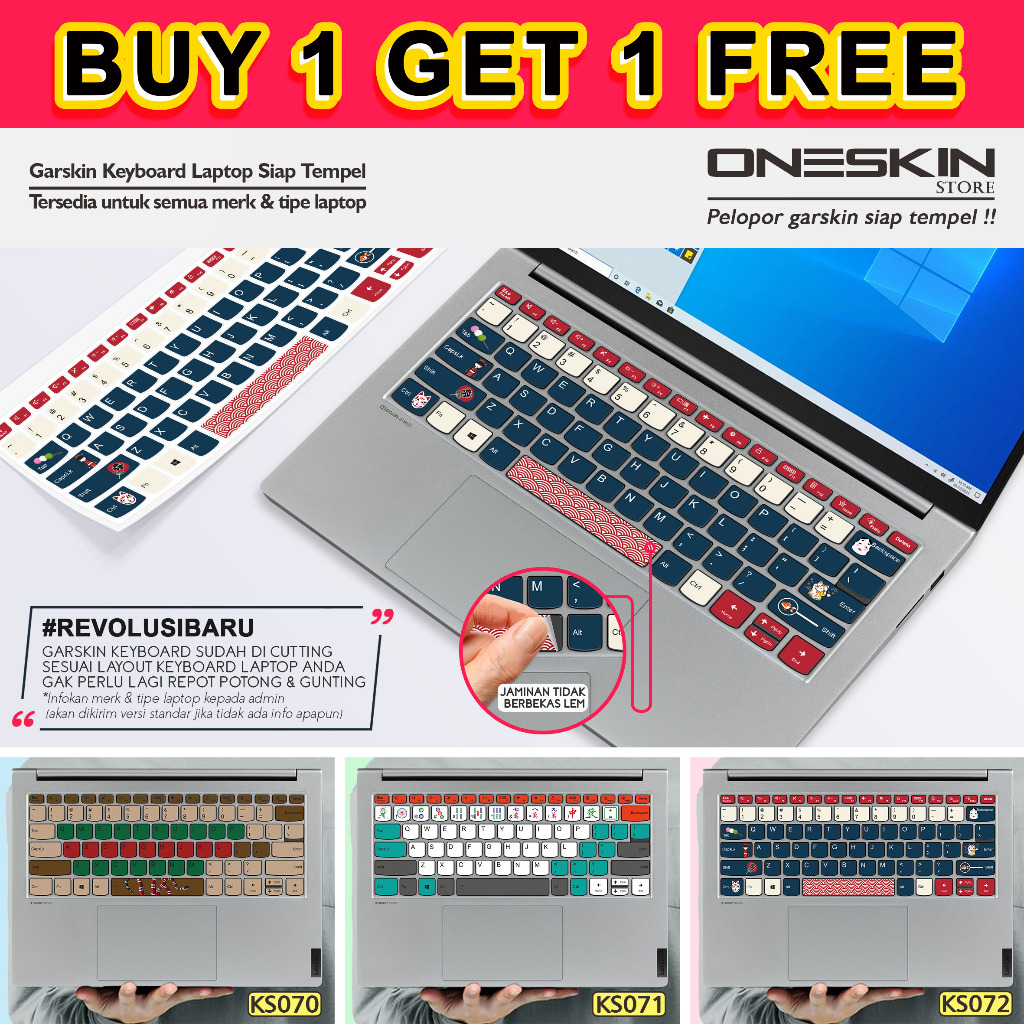 Garskin Stiker Sticker keyboard laptop Huawei gambar custom katalog 72