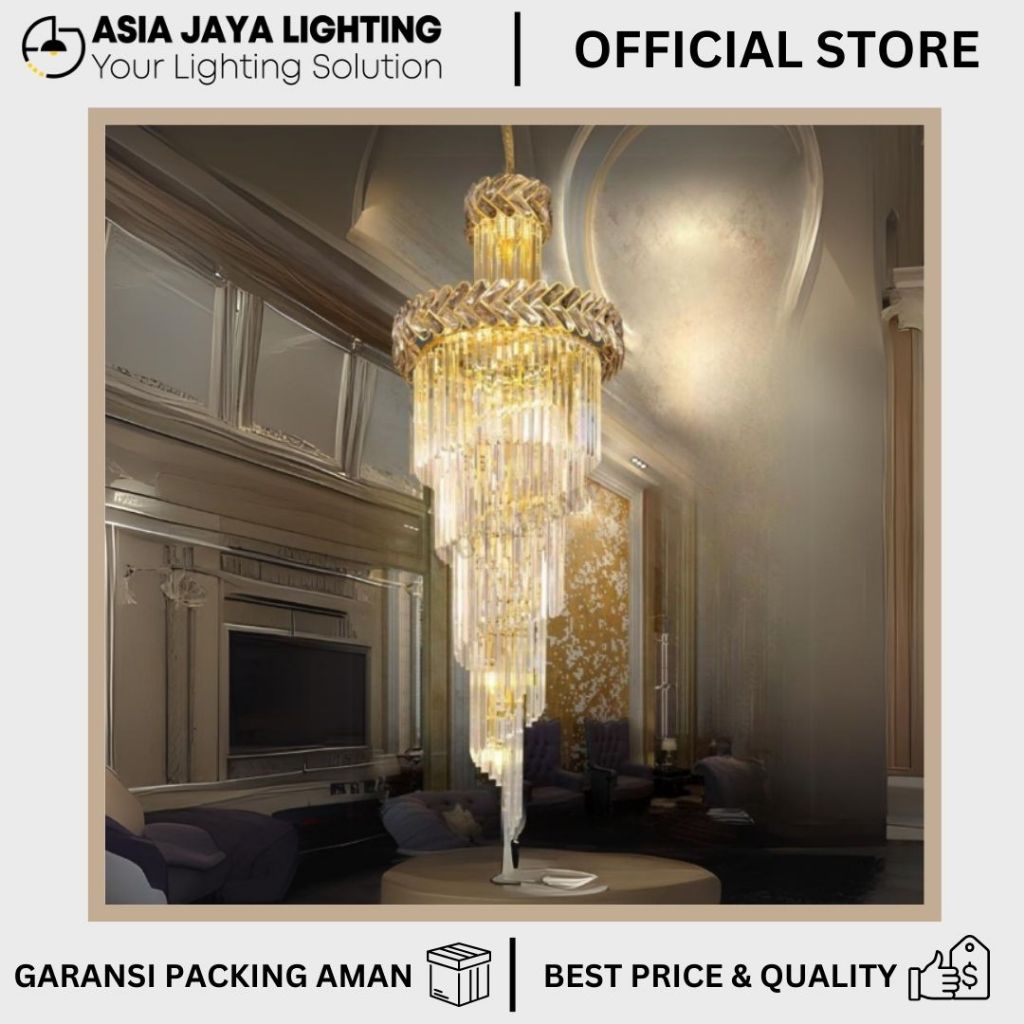 LAMPU GANTUNG KRISTAL / LAMPU KRISTAL HIAS / LAMPU KRISTAL GANTUNG / CHANDELIER KRISTAL / LAMPU KRIS