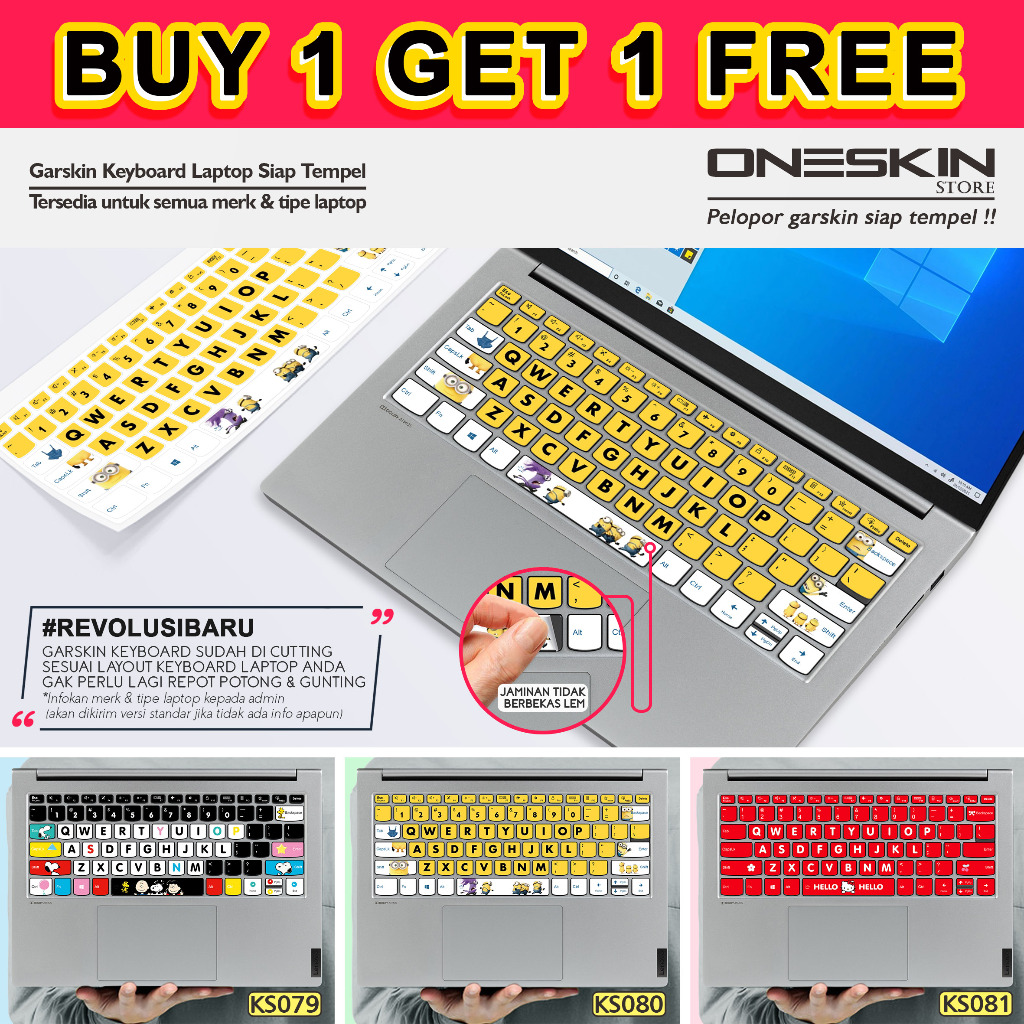 Garskin Stiker Sticker keyboard laptop Xiaomi gambar custom katalog 80