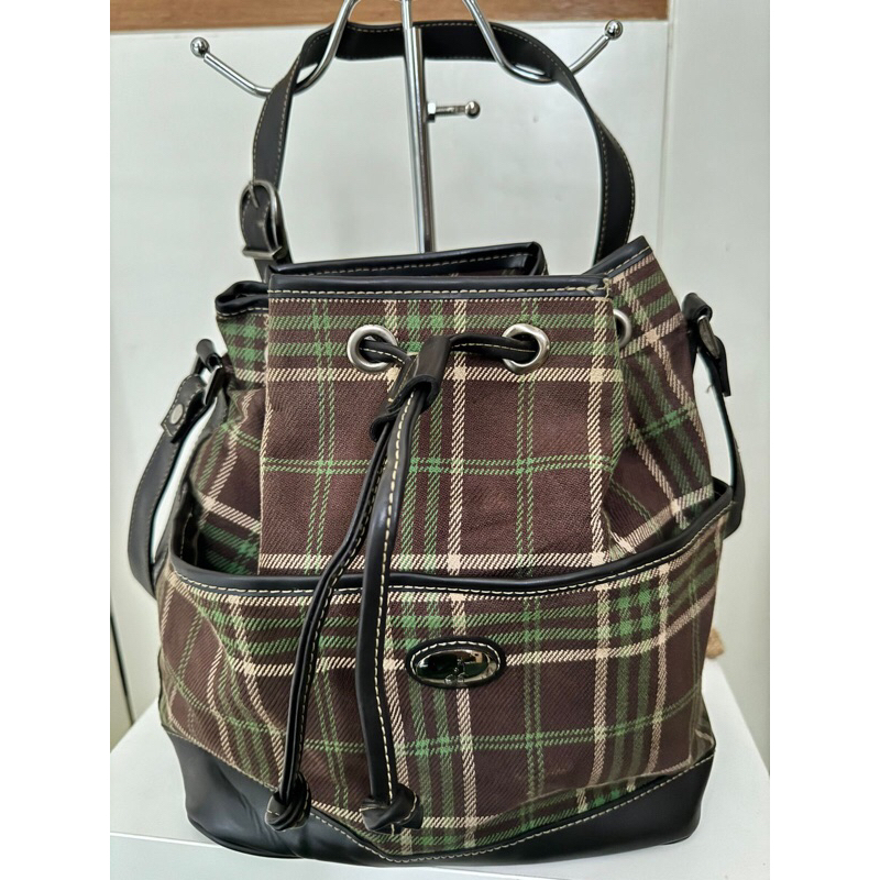 Tas selempang serut Wanita Kulit, BeanPole Korea Preloved