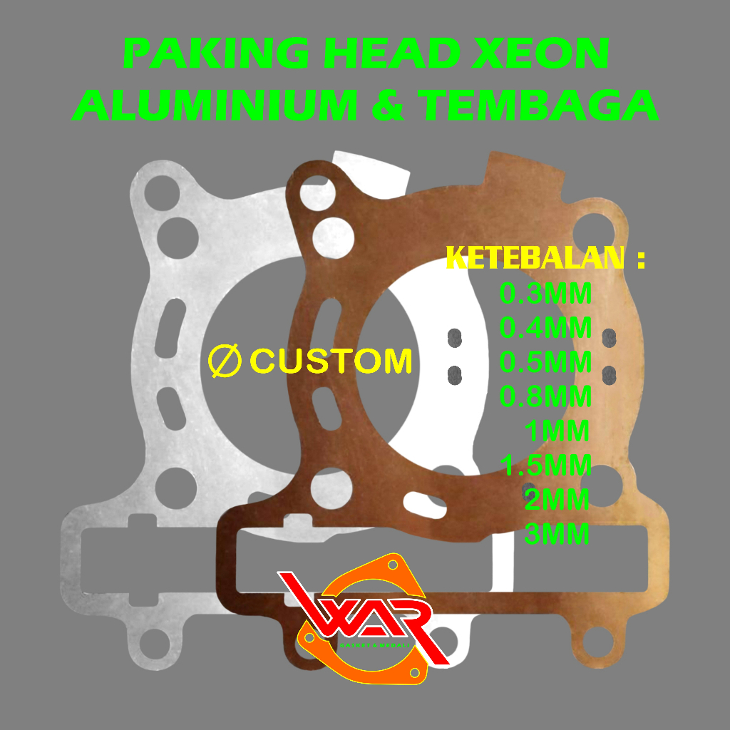 Paking ATAS / Paking KOP HEAD XEON Tembaga Almunium For XEON GT125 XEON RC 44D 1LB 33S / Perpak Gask