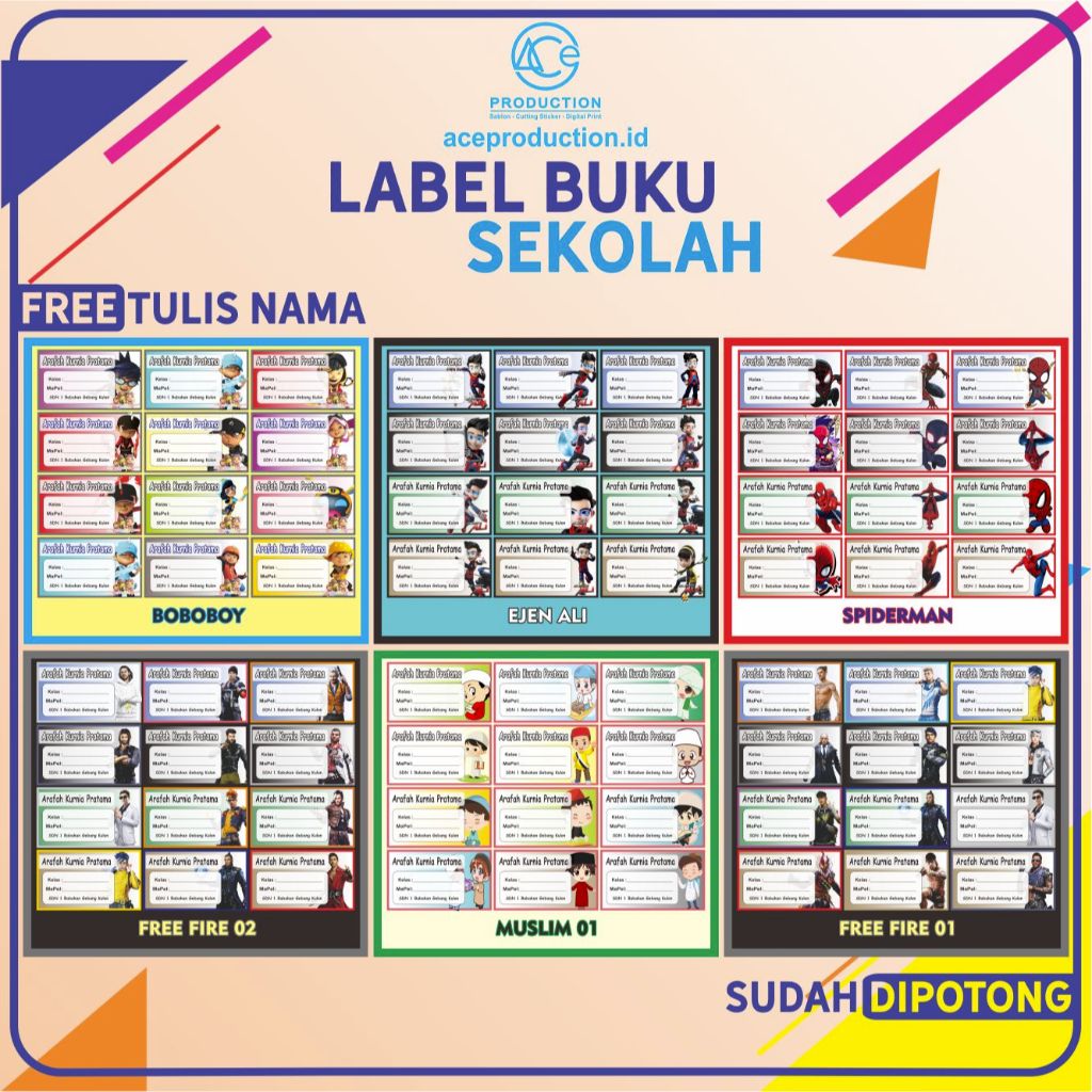 

STIKER LABEL MATA PELAJARAN SEKOLAH ANAK COWOK