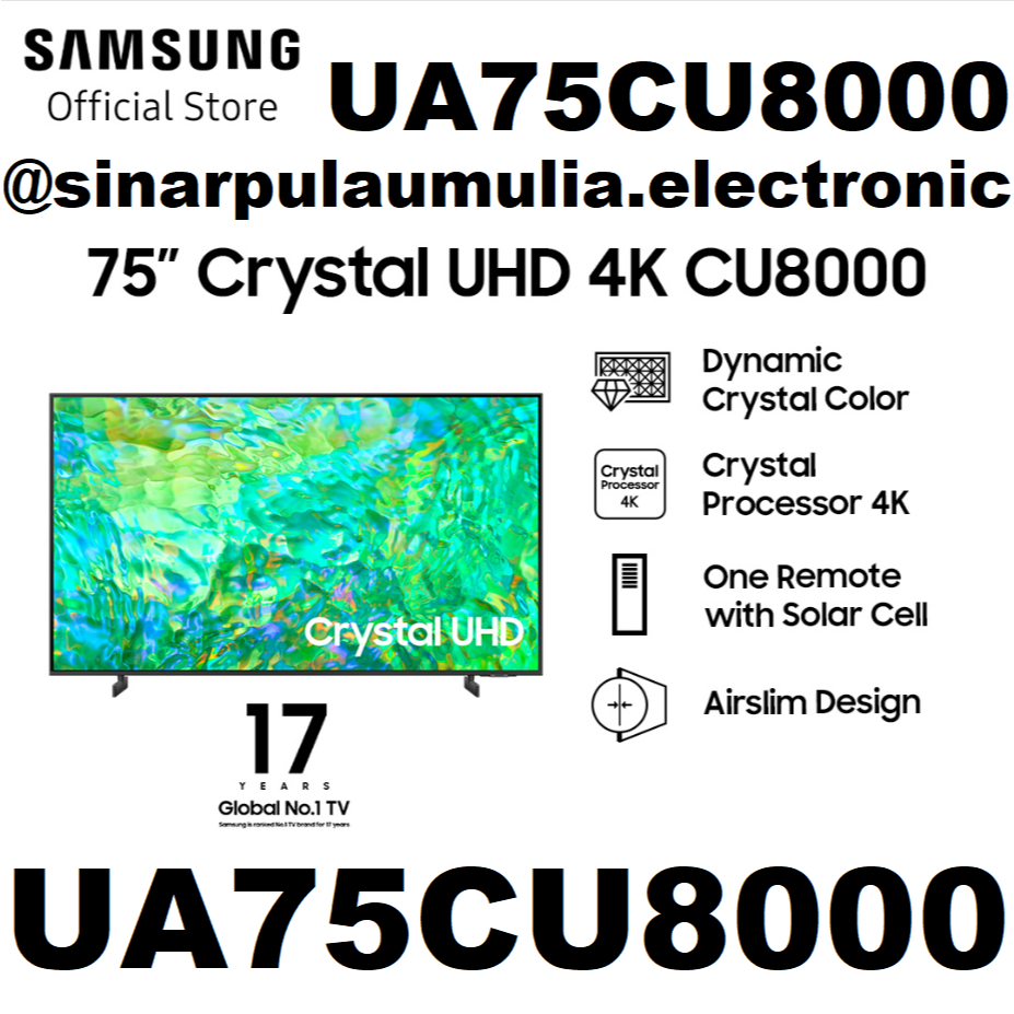 Samsung LED TV 75 Inch 4K UHD Smart Digital - UA 75 CU8000 / 75CU8000 8000 / UA75CU8000 75CU