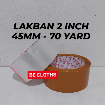 

Lakban Bening Coklat 2 Inch 45mm x 70 Yard Isolasi Selotip 1 Pcs