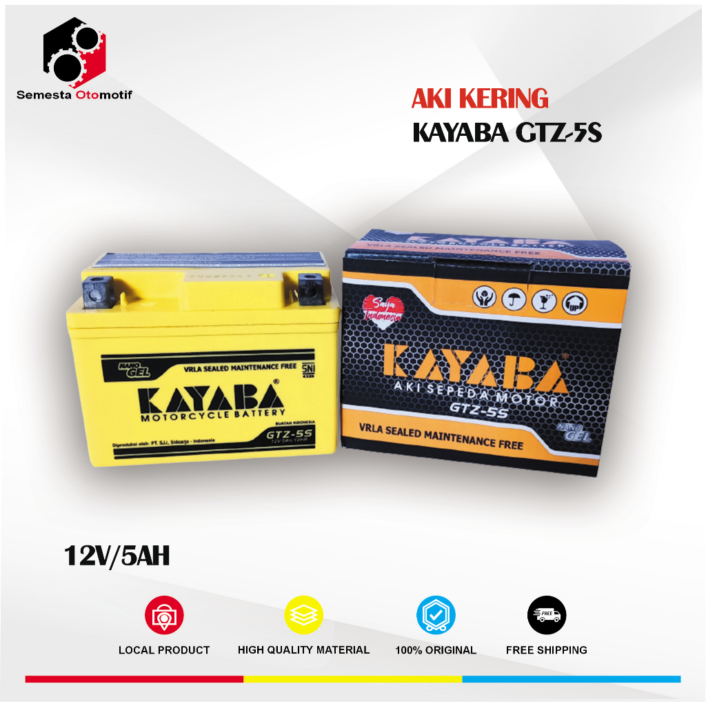 Aki Motor Vario 110 KAYABA GTZ5S Aki Kering 100% Original Free Bubble