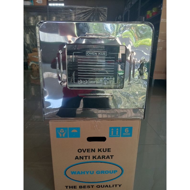 oven kompor/oven tangkring ukuran 45x45cm stainless steel free packing kayu