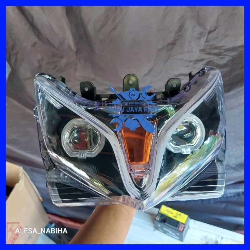Reflektor Lampu Depan Vario Techno 125 Old 2012 2016 Costum Biled Daymaker 2,5 Inc Plus Alis Runing