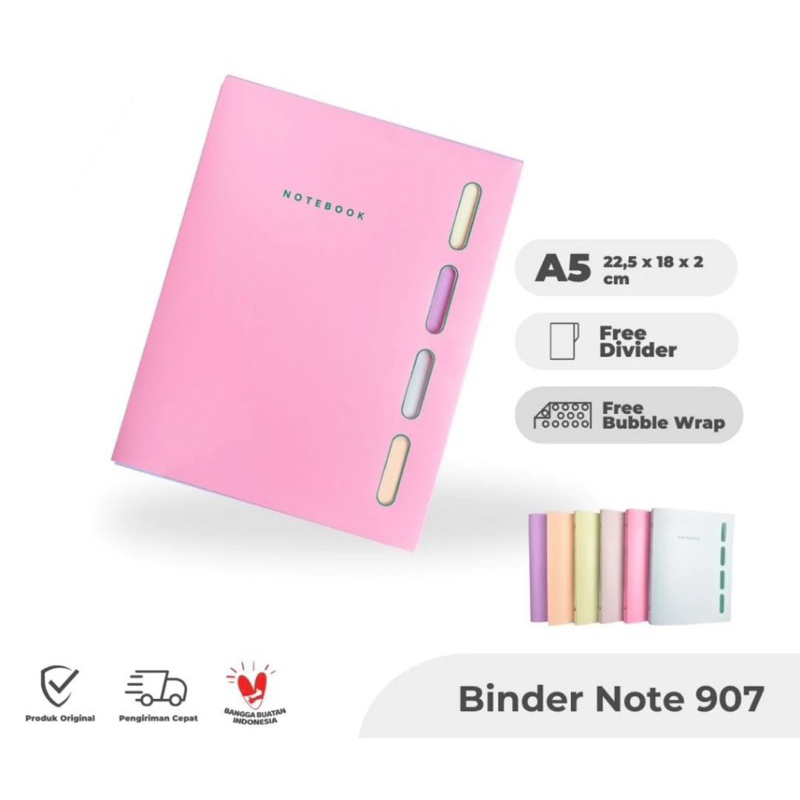 

TOPLA Binder Note 907 A5 Binder Buku Catatan Sekolah Kerja Kuliah Warna Pastel A5