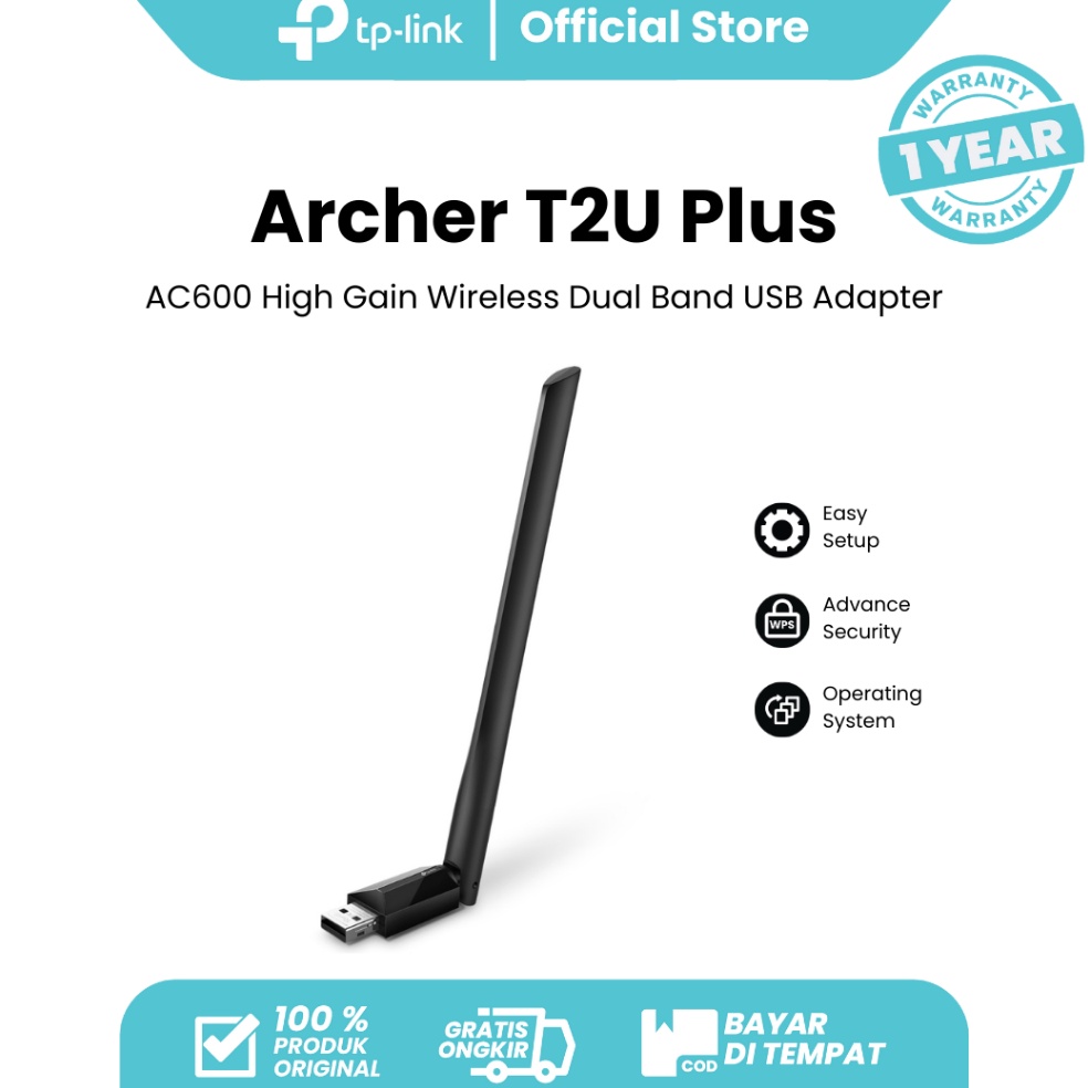 KODE G3L4 TPLink Archer T2U Plus AC6 MUMIMO High Gain Dual Band 5 GHz Wireless WiFi 5 USB AdapterDon