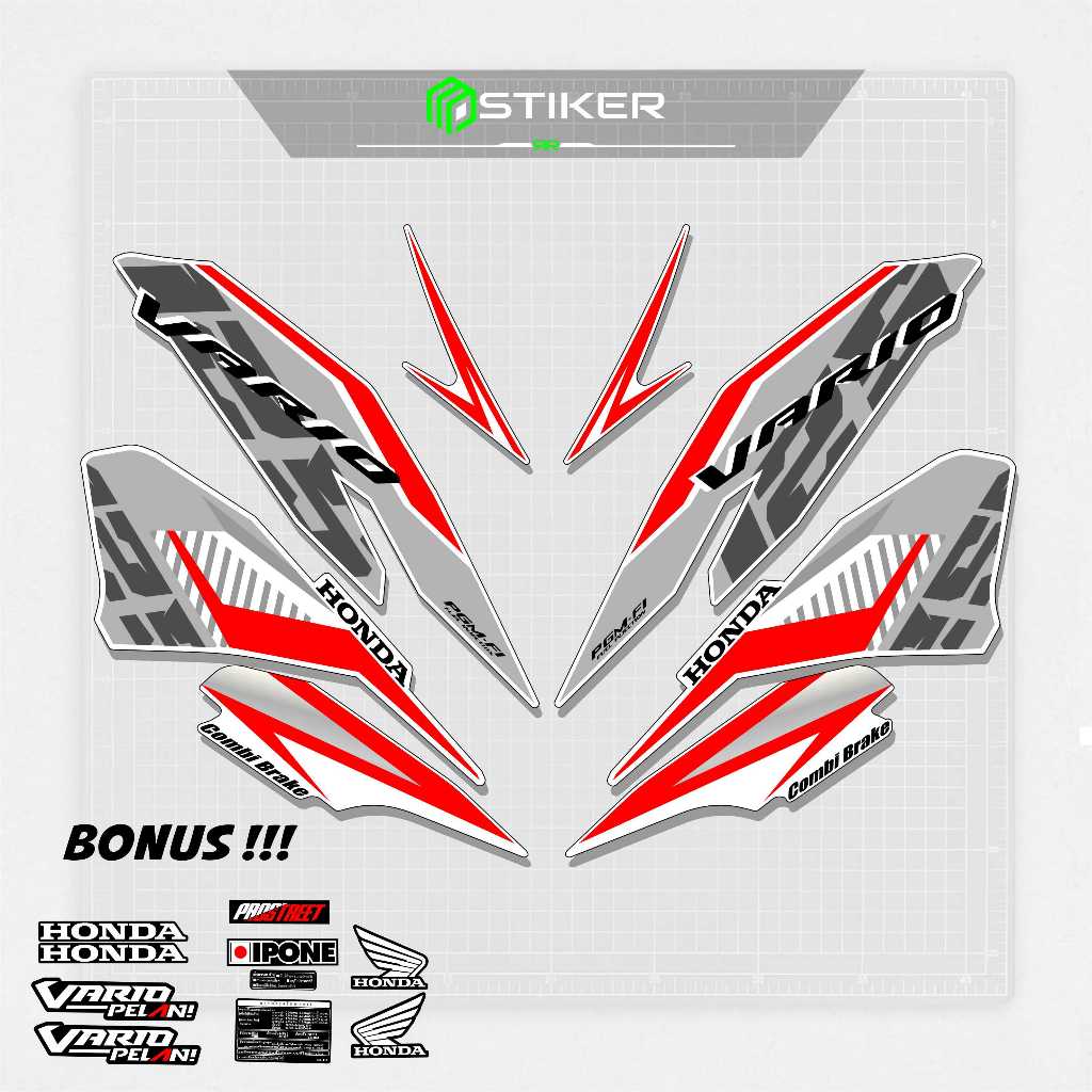 STRIPING STICKER STOCK DECAL STIKER HONDA VARIO 125 OLD / VARIO KZR / VARIO TECNHO / LIS VARIO 125 L