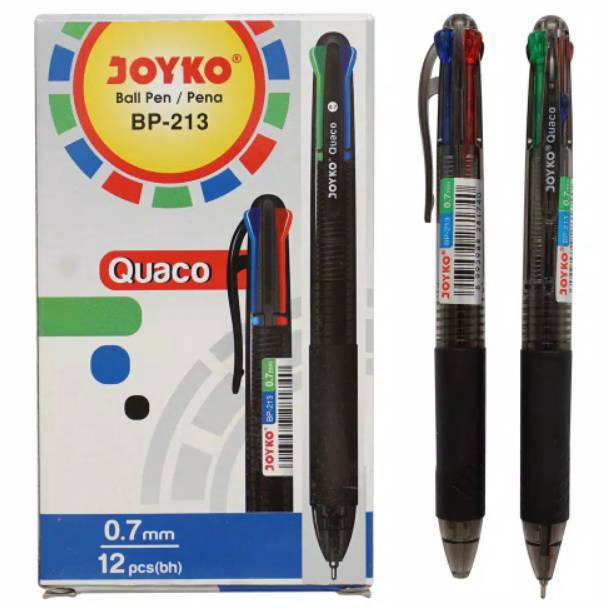 

Pulpen Joyko QUACO 4 Warna BP213 7mm 12 Pcs KODE N7T3