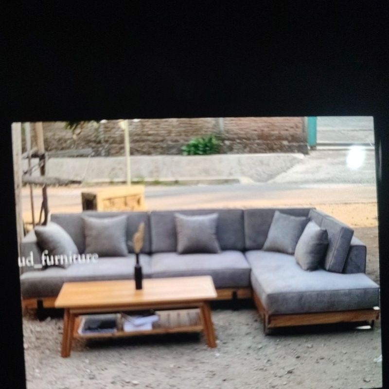 sofa minimalis kayu jati solid