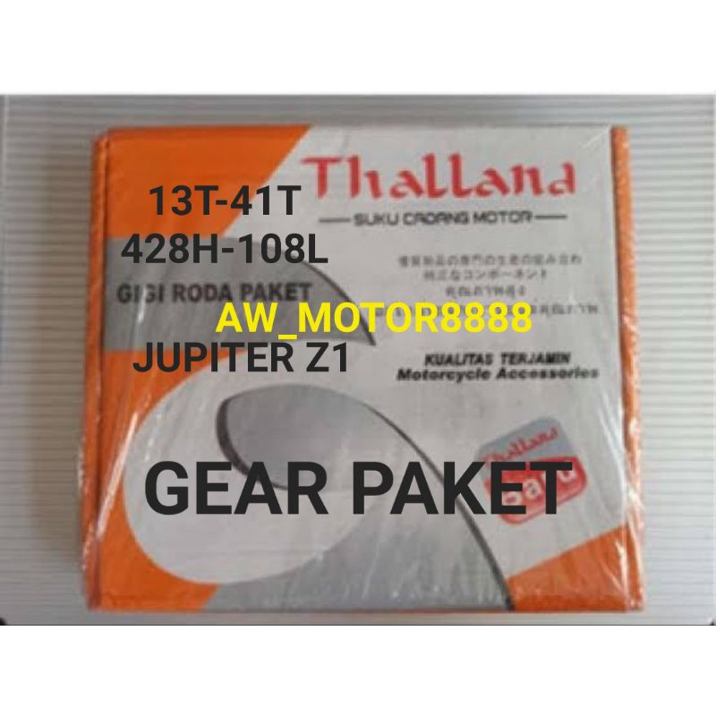 GEAR GIR PAKET JUPITER Z1 / JUP Z1 / JUPITER Z INJEKSI GEAR GIR DEPAN BELAKANG RANTAI RODA BELAKANG 