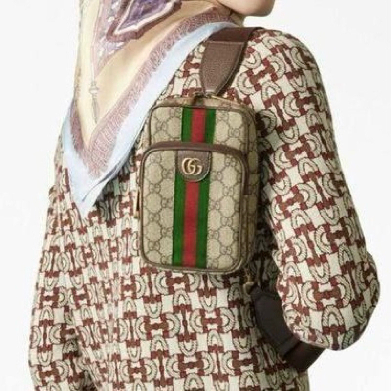 Original Gucci Ophidia GG Signature Mini Messenger Bag in Supreme Canvas