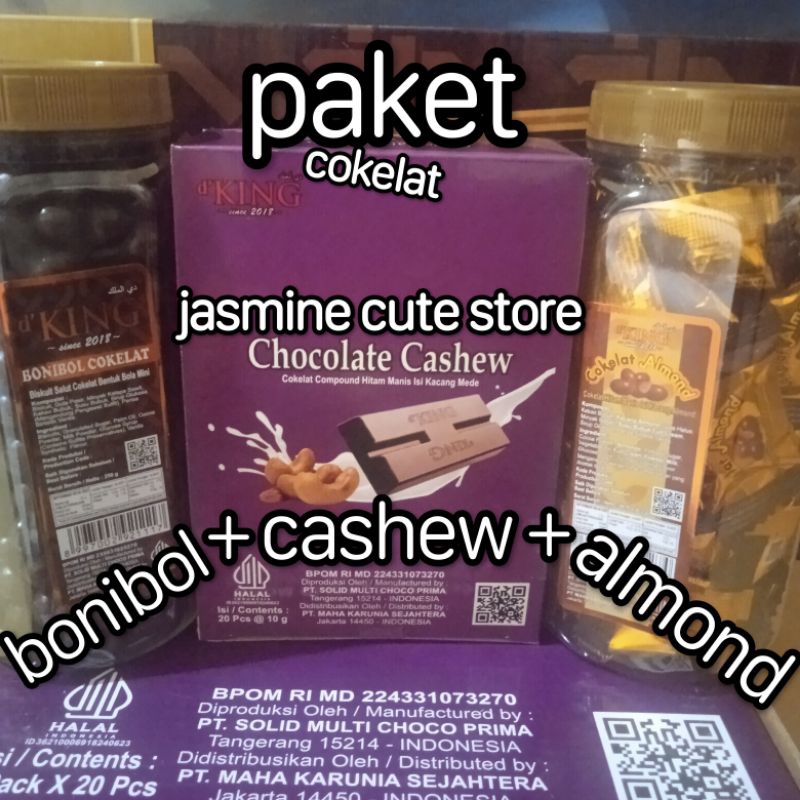 

Paket Cokelat Almond + Cokelat Bonibol + Cokelat cashew D'KING