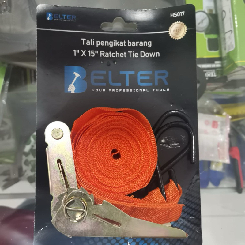 Tali ikat barang motor 1” x 5 meter ratchet tie down trek belt cargo kargo leasing
