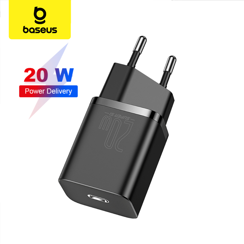 Baseus Super Si 20W Kepala Charger QC Type C PD iPhone 12
