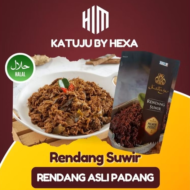 

Rendang daging Suwir asli Padang (200gr) Katuju By Hexa Indo Matra