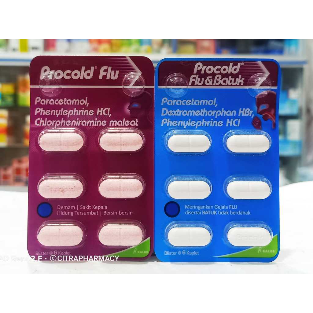 Procold Flu & Flu Batuk 𝟏 𝐒𝐓𝐑𝐈𝐏 𝐈𝐒𝐈 𝟔 𝐊𝐀𝐏𝐋𝐄𝐓 - Meredakan Demam, Flu, Batuk dan Sakit Kepala