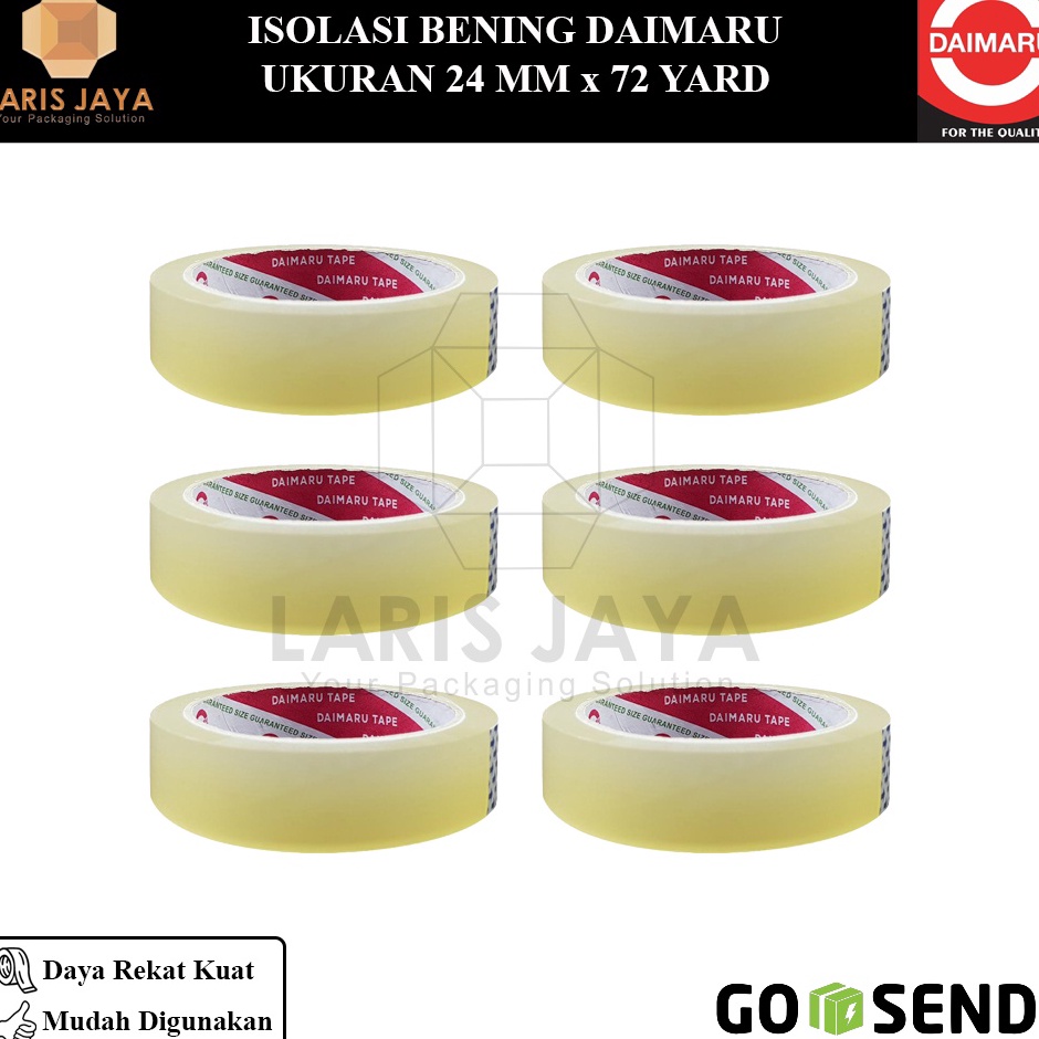

Paket Isolasi Kecil 1 Slop Isi 6 Lakban Isolasi Selotip Tape Merk Daimaru 1 Inch 24 mm x 72 Yard Isolasi Bening 1 6 pcs KODE T5J8