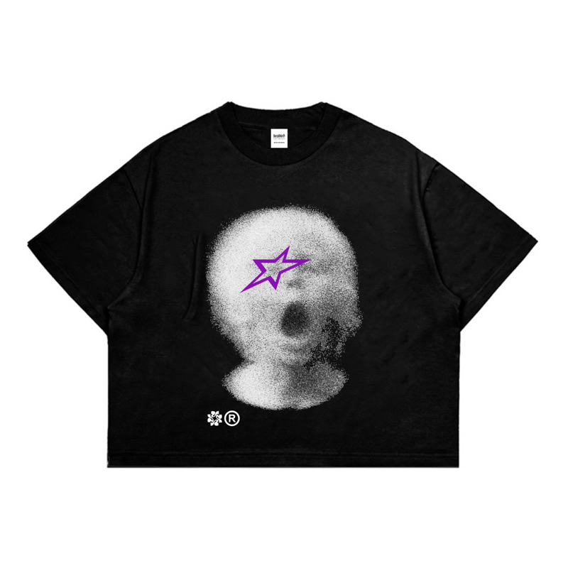 Healbird - Tshirt oversize boxie hitam hurted