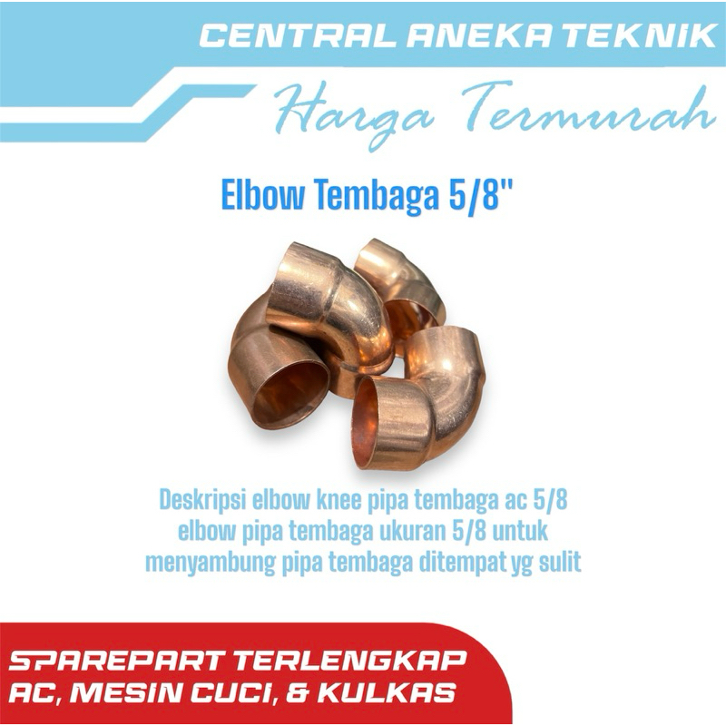elbow knee pipa tembaga ac 5/8 inch 15,88 mm