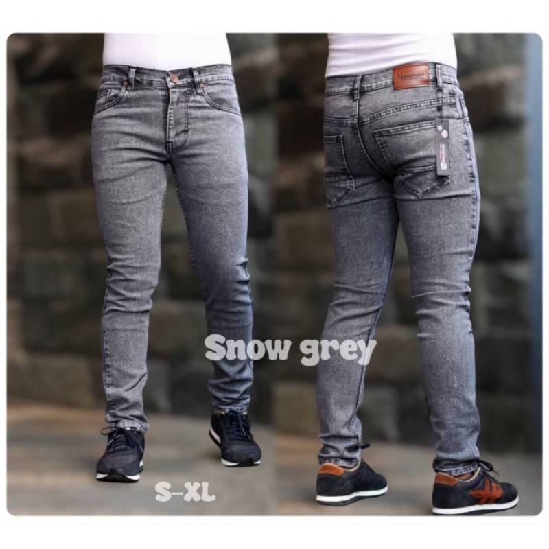 CELANA JEANS PRIA/CELANA JEANS SLIM FIT PRIA/CELANA JEANS DENIM GREY WASH/CELANA PANJANG JEANS PRIA 