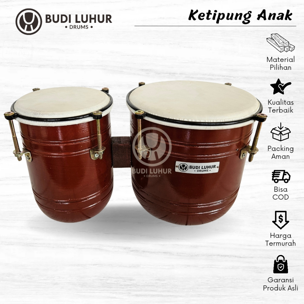 Ketipung Anak Polos Kendang Dangdut Anak Gendang Anak Kecil Alat Musik Mainan Berkualitas