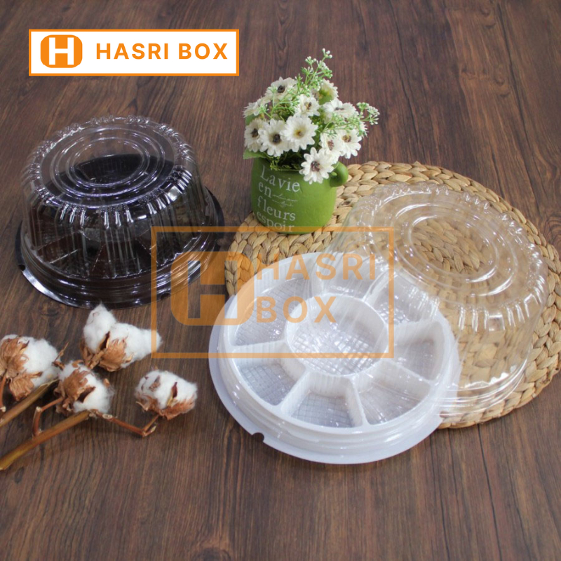 ( 10 Pcs ) Mika Tumpeng Mini Sekat 8 Kotak Hantaran Tempat Makanan Tray Mika Tumini Diameter 20cm