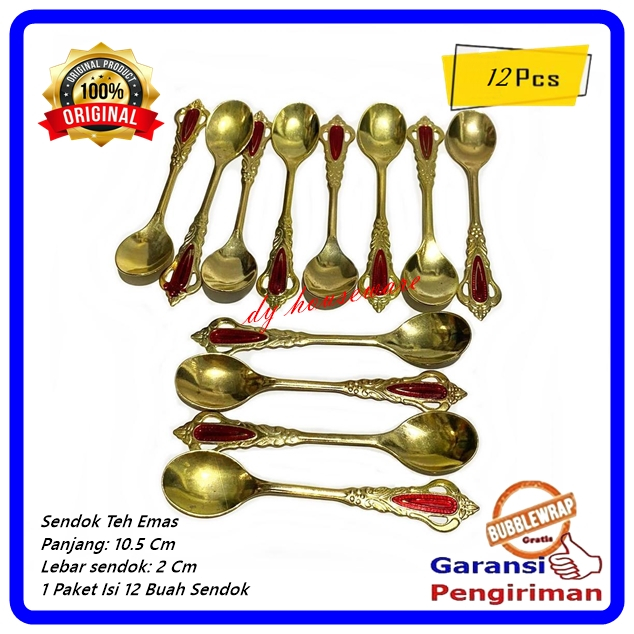 Sendok Teh Mocca Sendok Teh Stainless Emas Sendok Kue Kecil Gold ( Harga 1 Lusin )