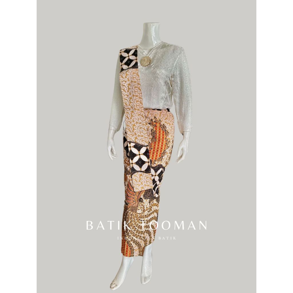 KAWUNG DAHAYU Rok Batik Warna TERACOTA GOLD Model Span Instan Resleting Bahan Katun Halus Warna Past