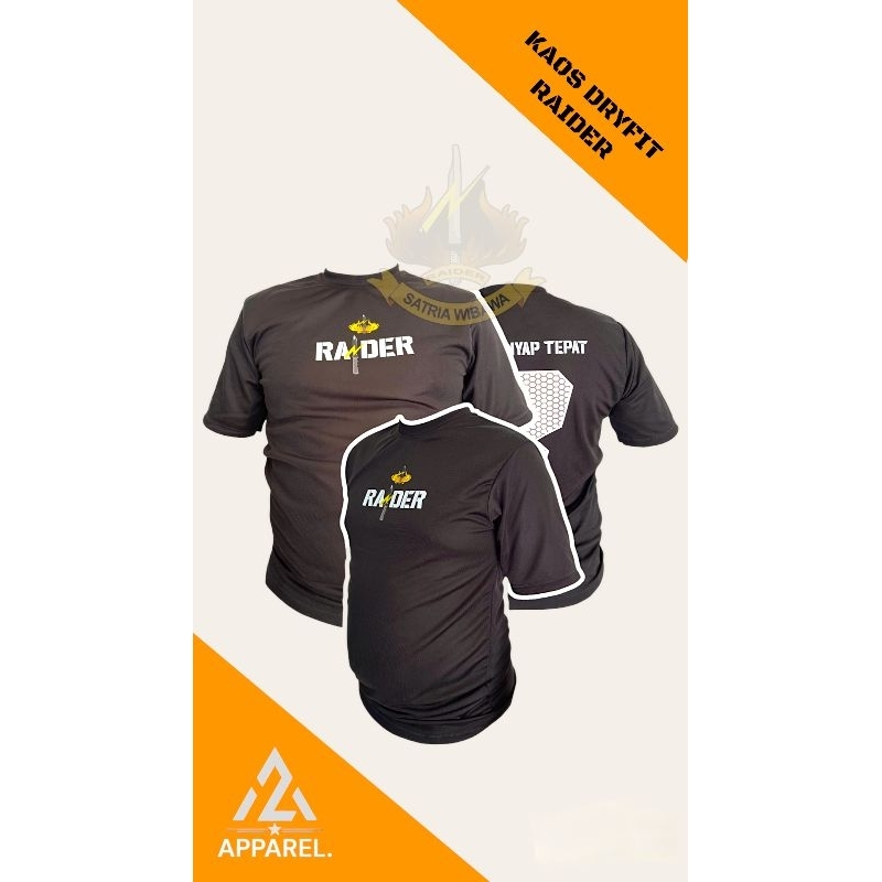 KAOS OLAHRAGA RAIDER BAHAN DRYFIT PREMIUM / KAOS RAIDER / KAOS TNI AD / KAOS OLAHRAGA RAIDER