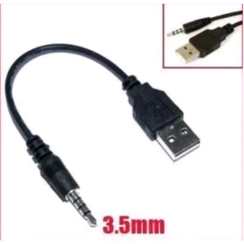 kabel audio jack 3.5mm male to USB male cable connector AUX