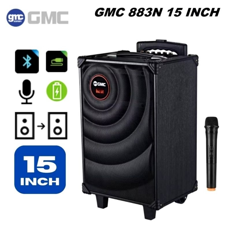 Speaker Portable GMC 883N 15inch Speaker Bluetooth