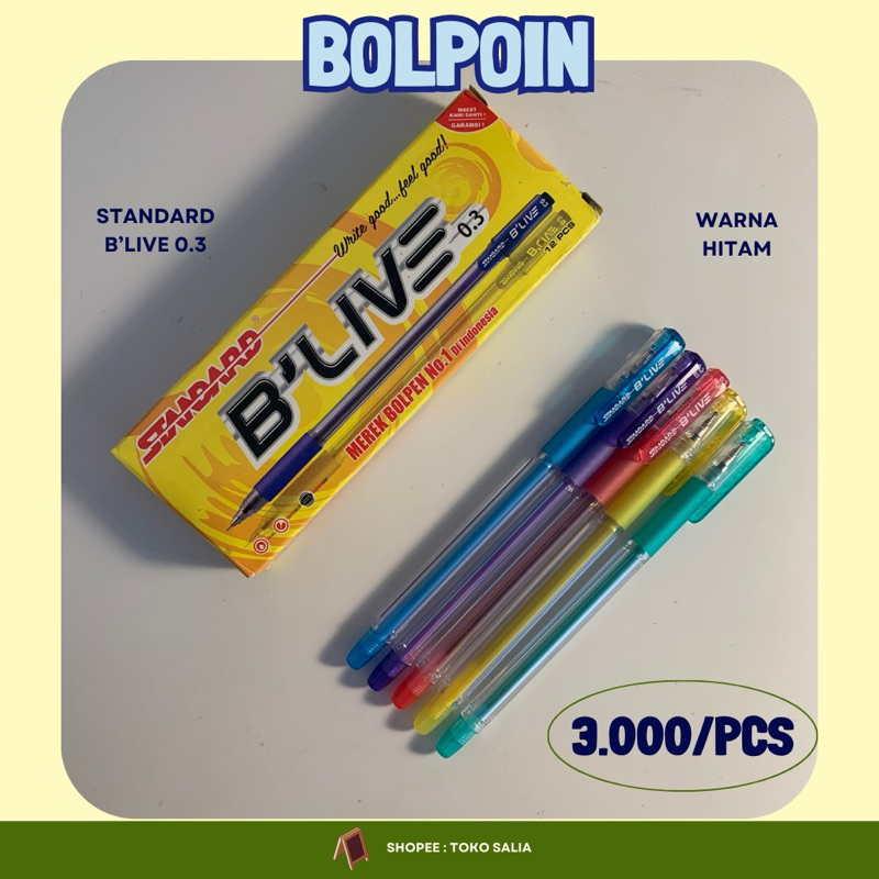 

bolpoin / pulpen standard b’live 0.3 (hitam)