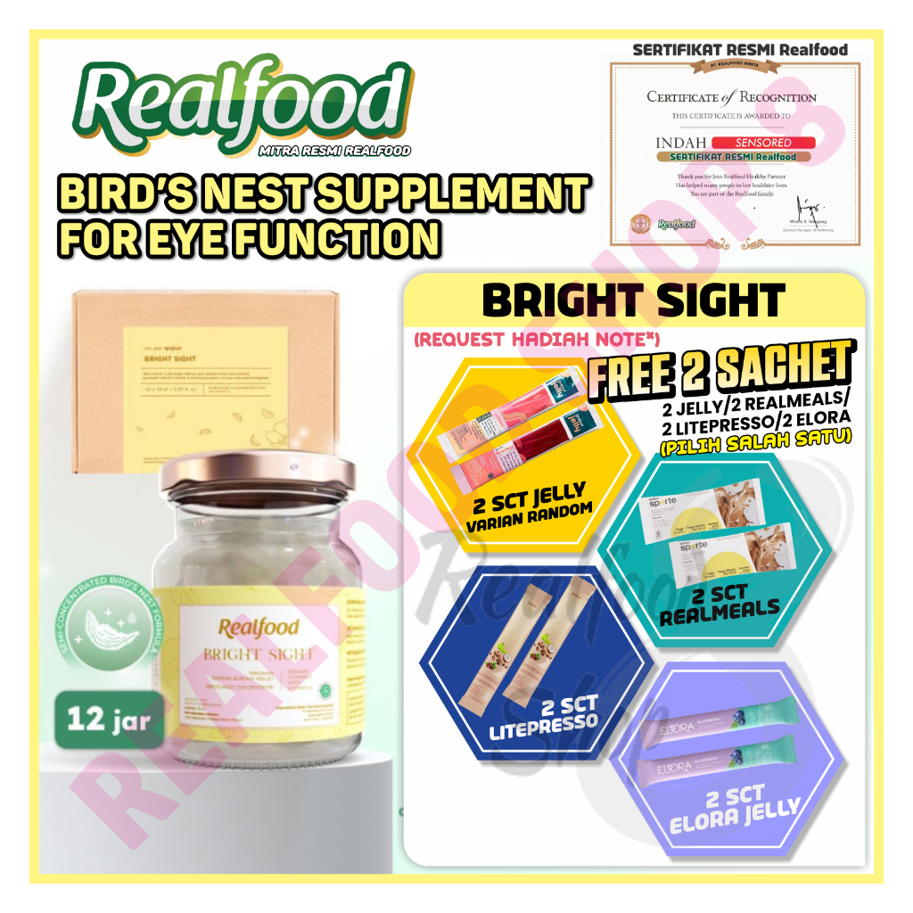 

Realfood Bright Sight program 12 Hari Bird Nest 20 Persen - Minuman sarang walet