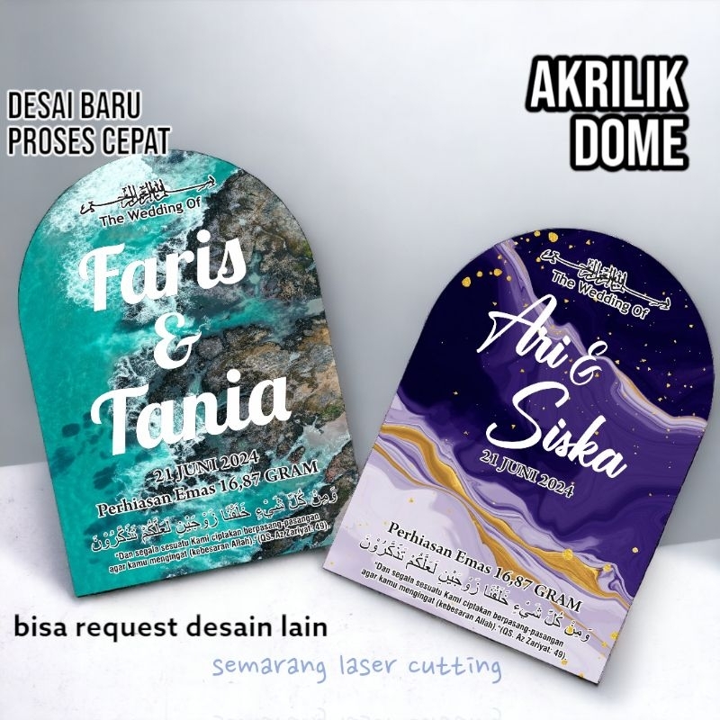 DOME KUBAH akrilik warna kubah / dome bahan mahar akrilik Desain Watercolor