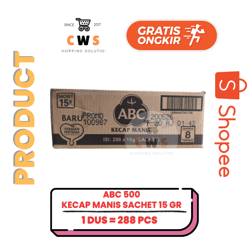 

ABC Kecap Manis Perasan Pertama Kemasan BARU Sachet 15 gr - 1 Dus / 24 Lusin / 288 Pcs