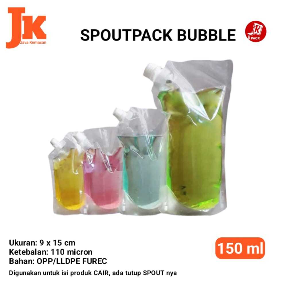SPOUTPACK 150 STANDING POUCH BENING TRANSPARAN DENGAN SPOUT KEMASAN CAIRAN MINYAK GORENG MINUMAN SAB