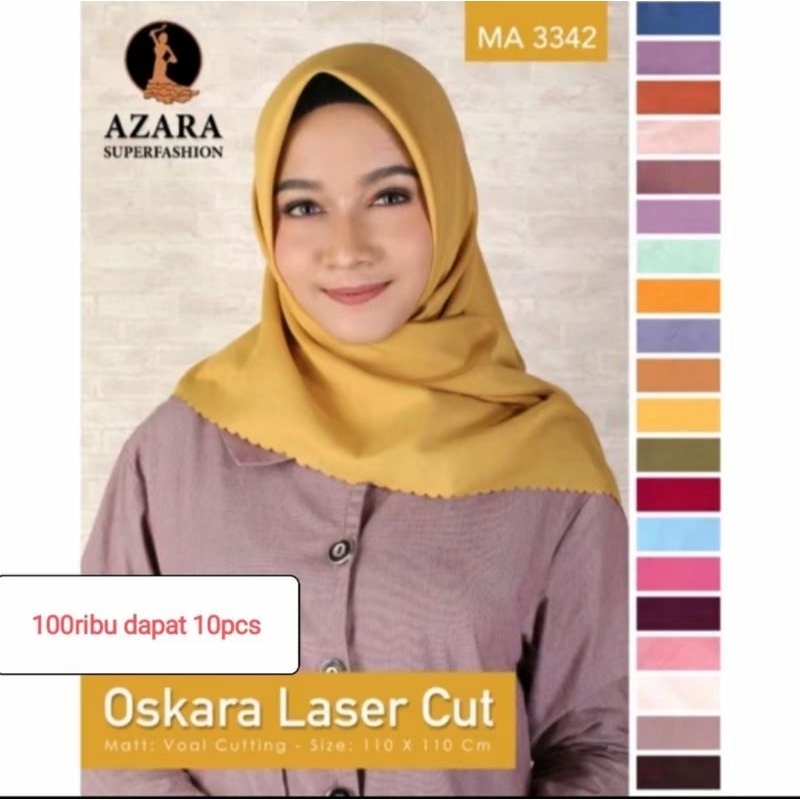 PAKET GROSIR ISI 10 HIJAB POLOS AZARA VOAL PREMIUM