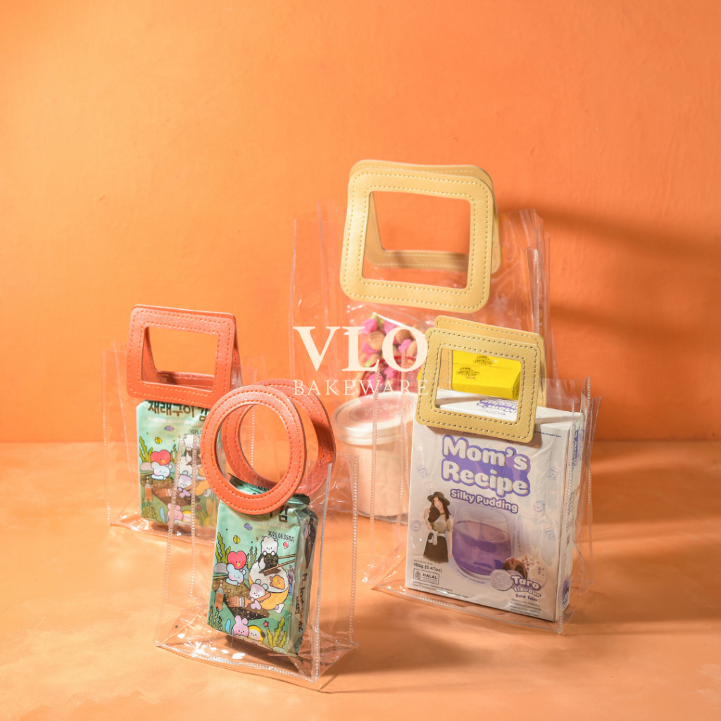 

Tas PVC cokelat orange transparan bening extra tebal | tas hampers | tas goodie bag