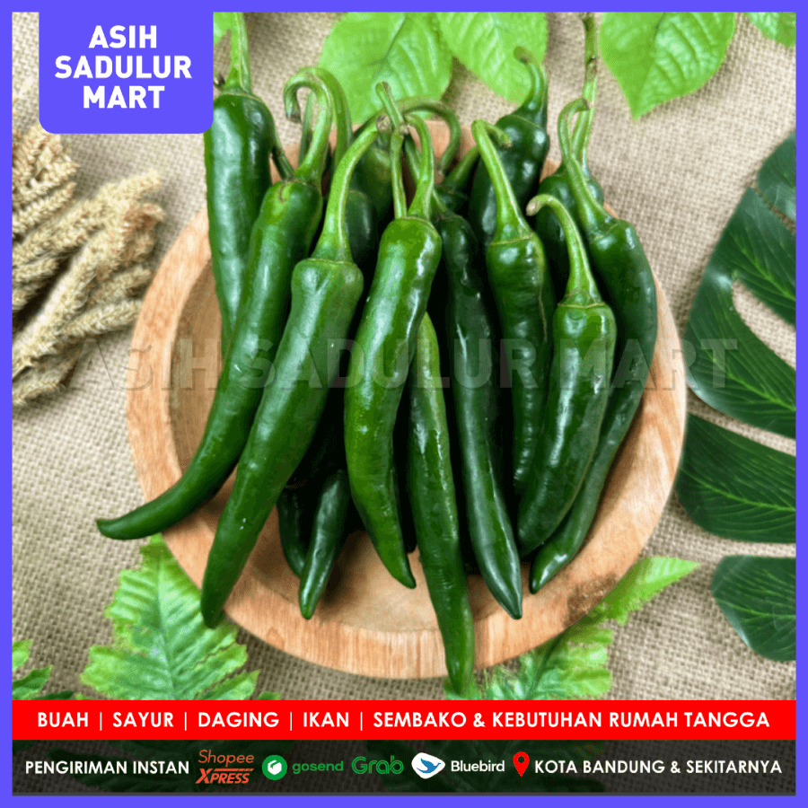 

Cabe Besar Ijo 500g / 100g Cabai Hijau Bumbu Dapur Bandung | Asih Sadulur Mart
