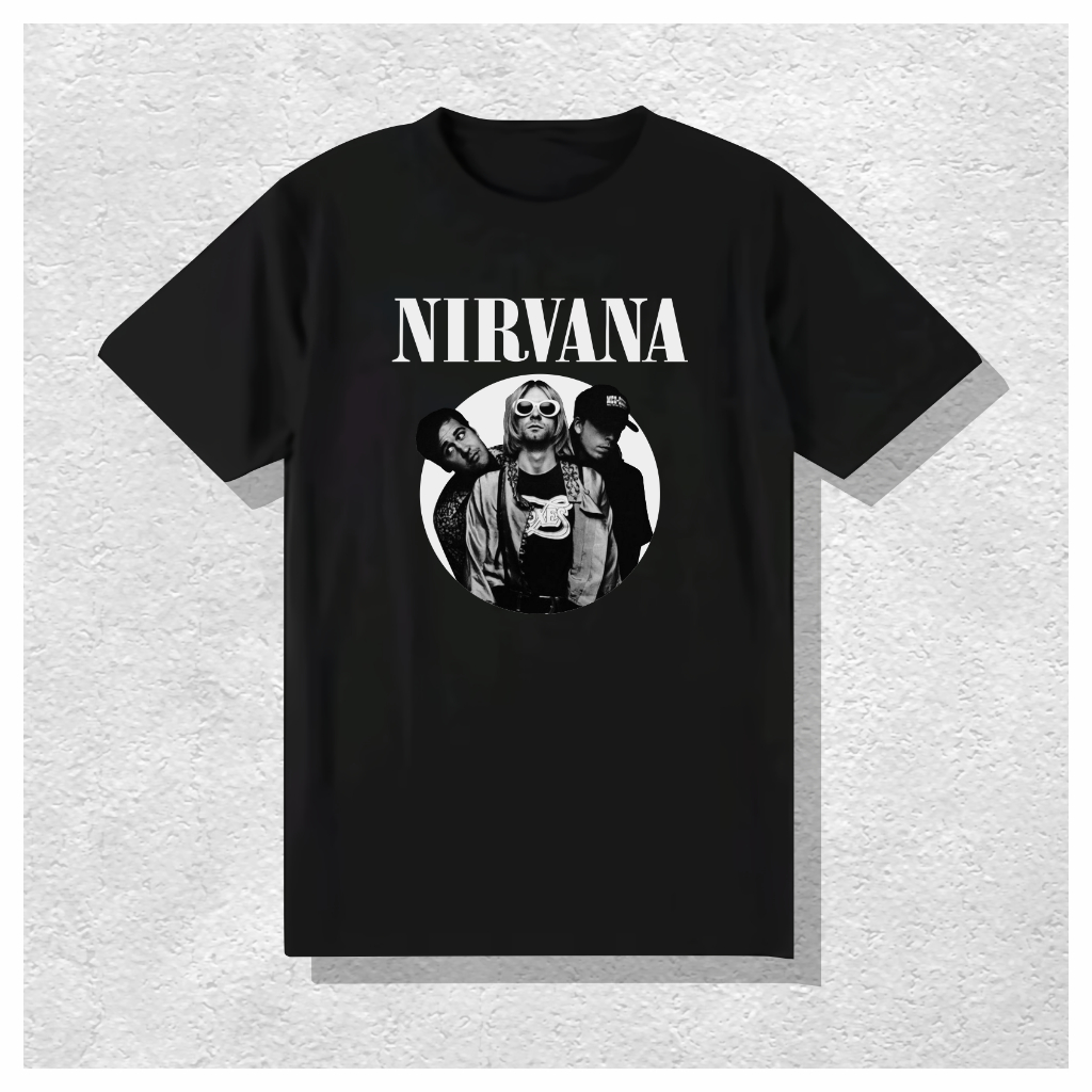 KAOS BAND PREMIUM Kaos Band Nirvana Model Vintage Original Cotton Combed 20s ( TEBAL ) Kaos foto per