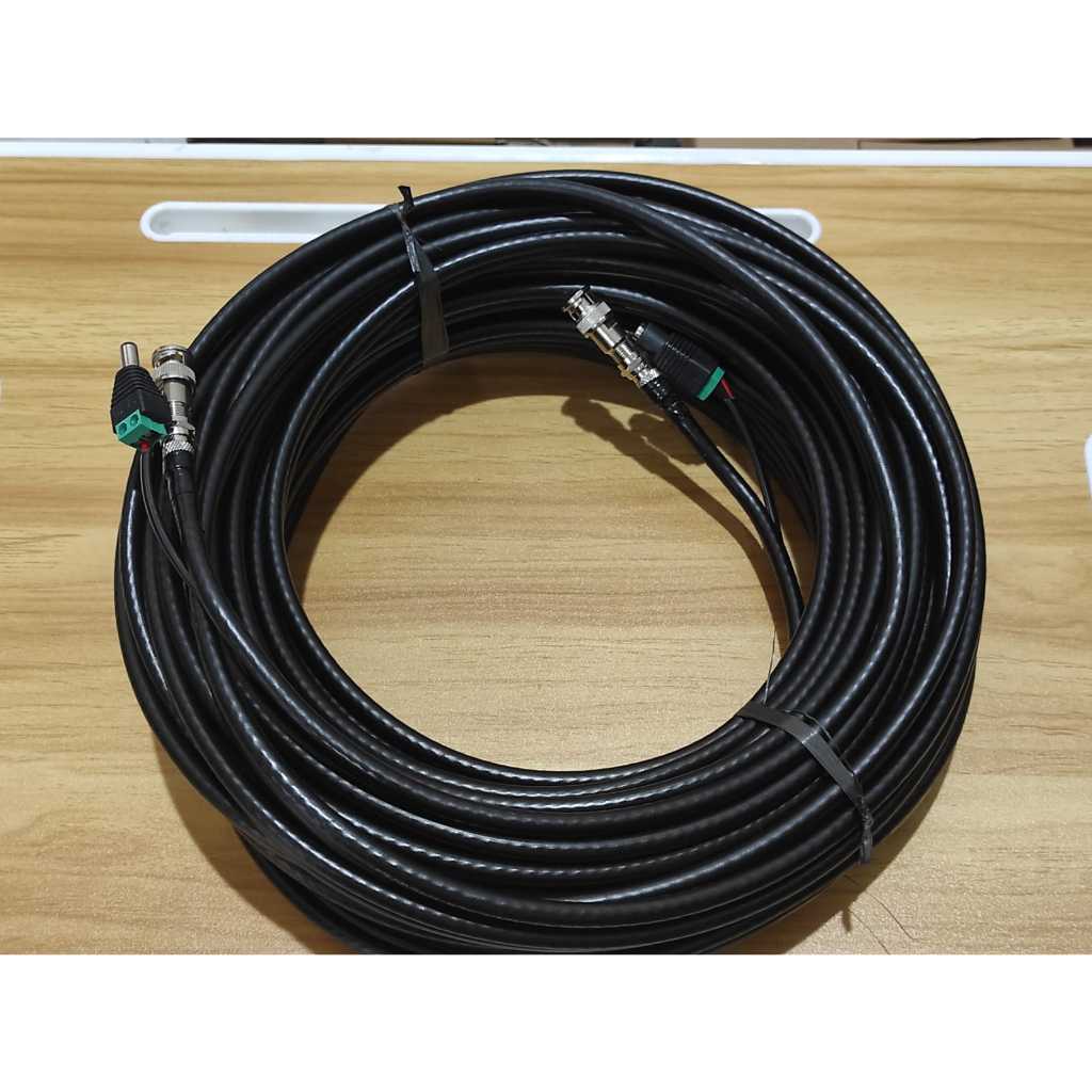 Kabel CCTV Jadi 70 Mtr RG6 plus DC Power Hitam Kabel CCTV Outdoor Hitam RG6 Starcom