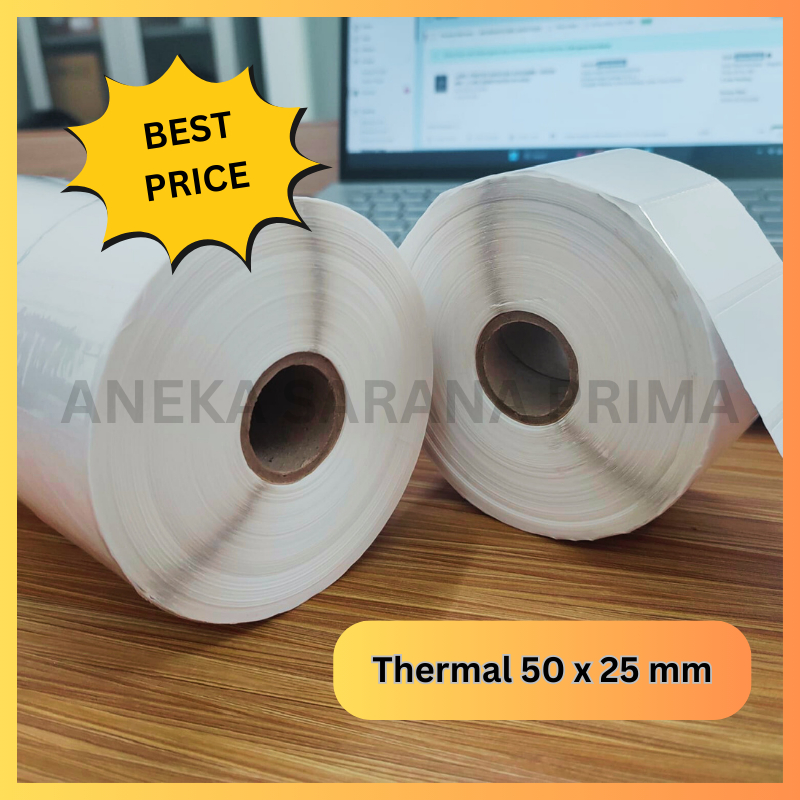 

DIRECT THERMAL 50 X 25 ETIKET LABEL 50x25 STICKER BARCODE ISI 2000 PCS