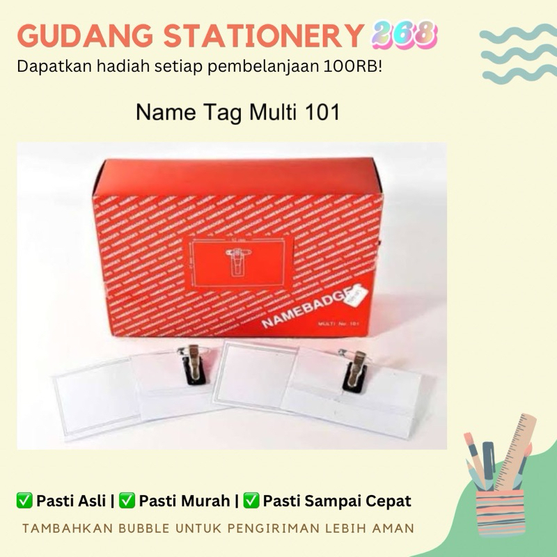 

Name Tag Multi 101 / Tempat Nama Id Card Murah