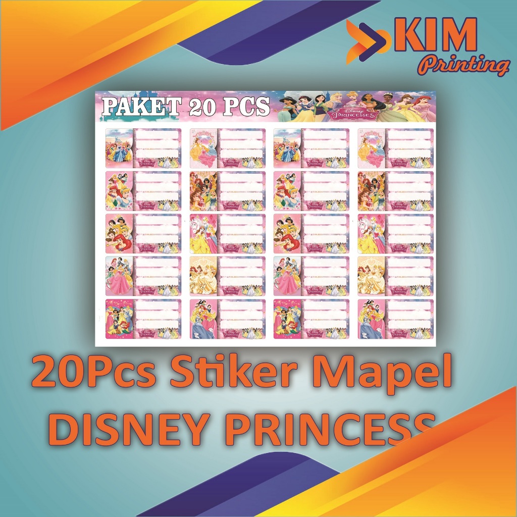 

(20PCS) STIKER LABEL BUKU PELAJARAN / STIKER LABEL NAMA BUKU PELAJARAN KARAKTER DISNEY PRINCESS
