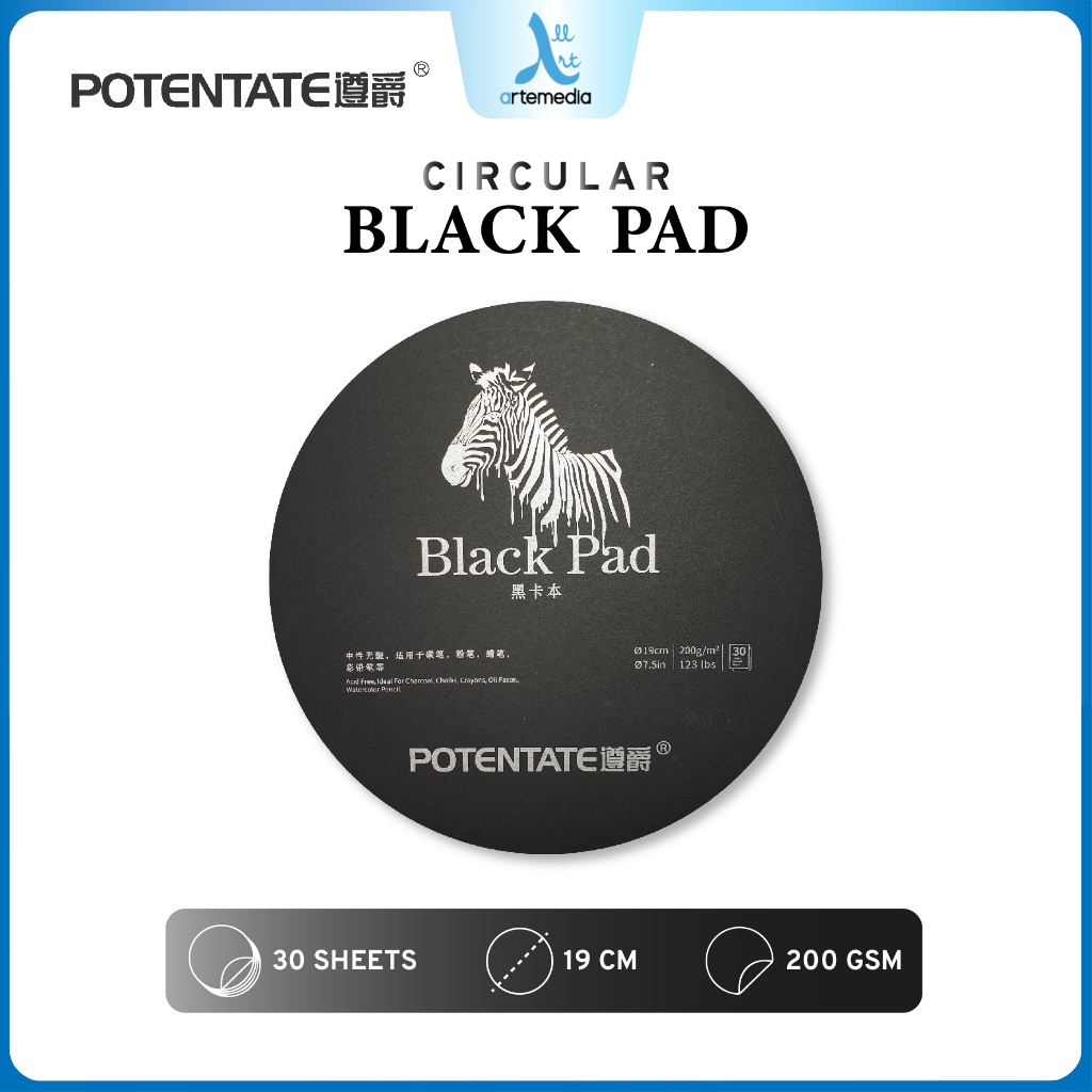 

Potentate Black Paper Circle Drawing Block