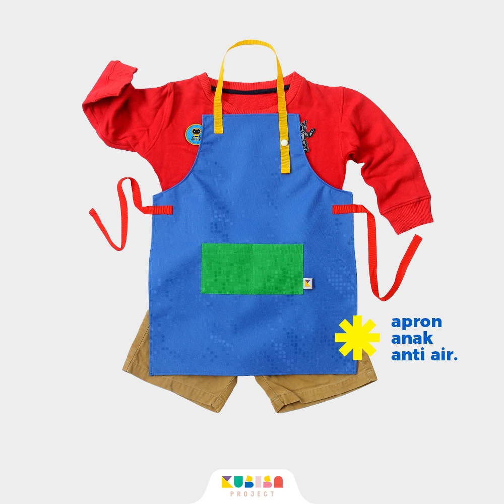 Apron / Celemek Anak Anti Air (Biru) KUBISA Project