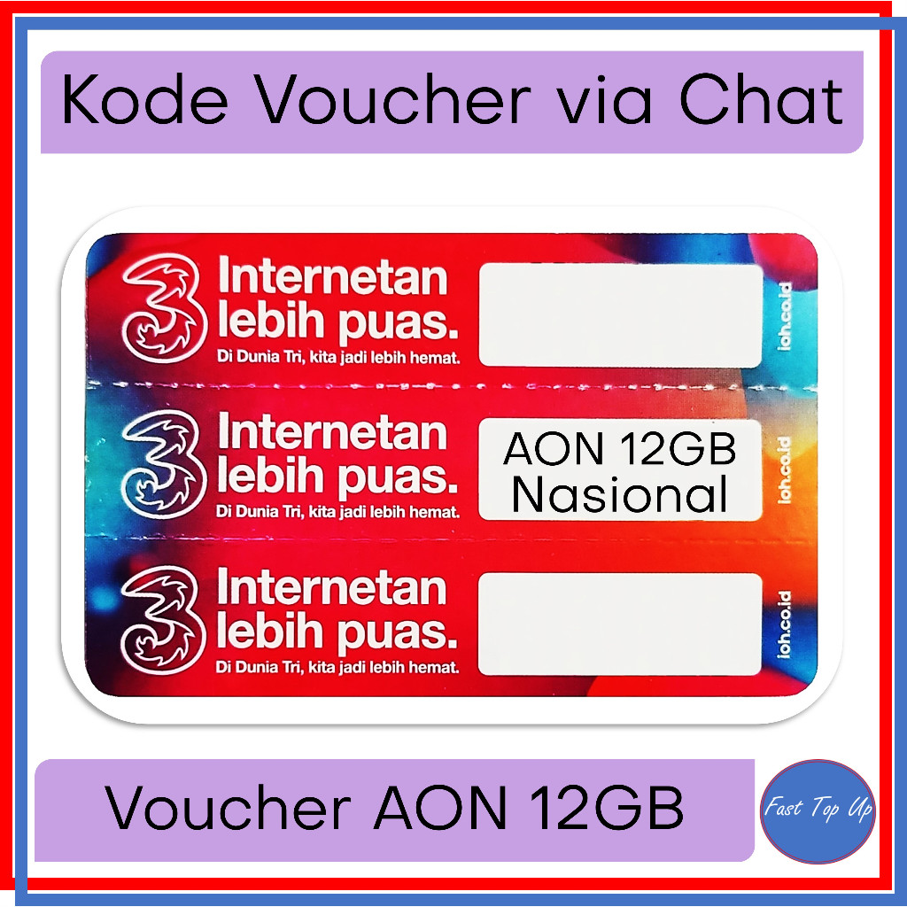 Voucher Tri AON 12GB NASIONAL